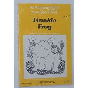 1977 Yours Truly Frankie Frog Applique Pattern Uncut 12X12 Item #3025 280-0977